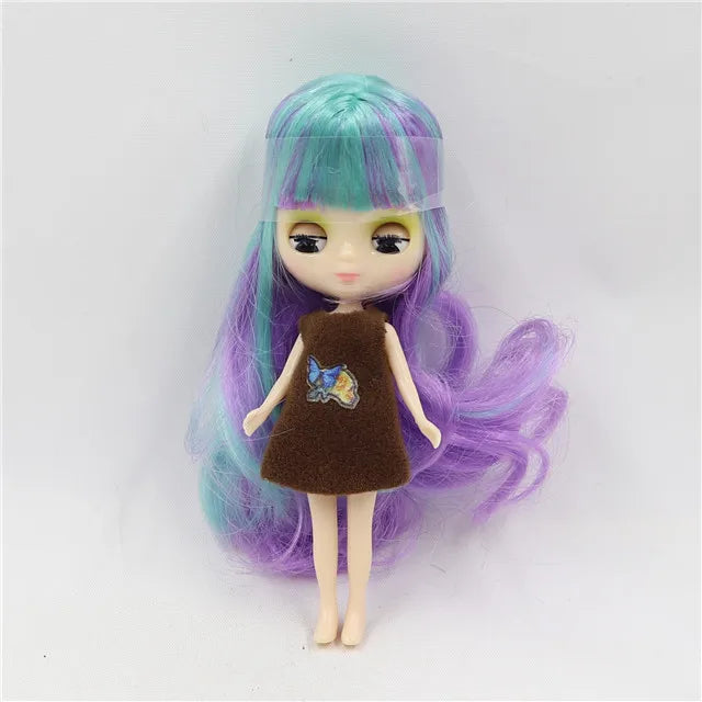 DBS blyth mini doll 10CM BJD normal body doll cute girls gift anime toy random dress