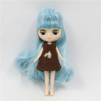 DBS blyth mini doll 10CM BJD normal body doll cute girls gift anime toy random dress