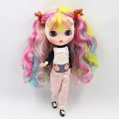 ICY DBS blyth doll 1/6 bjd white skin joint body matte face Carved lips with eyebrows anime custom doll 30cm toy girls