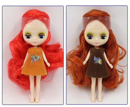DBS blyth mini doll 10CM BJD normal body doll cute girls gift anime toy random dress