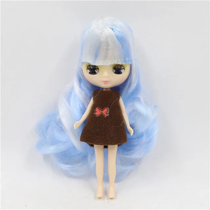 DBS blyth mini doll 10CM BJD normal body doll cute girls gift anime toy random dress