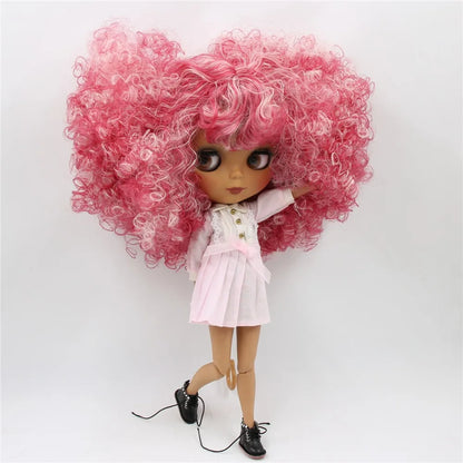 ICY DBS Blyth Doll 1/6 bjd joint body dark skin white skin matte face afro curly hair 30cm toy anime girls gift
