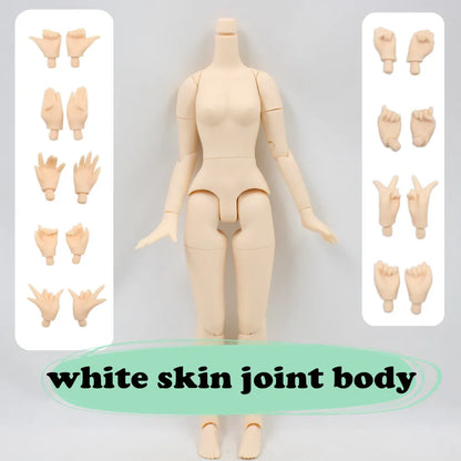 DBS blyth doll body white skin joint body 21cm toy body