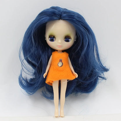DBS blyth mini doll 10CM toy nude doll colorful long hair shiny face anime girls gift