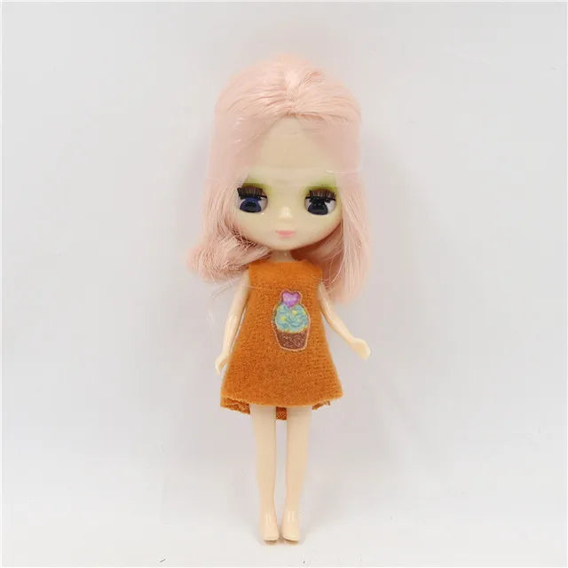 DBS blyth mini doll 10CM BJD normal body doll cute girls gift anime toy random dress