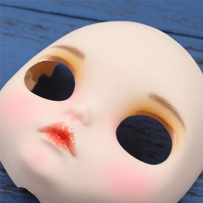 blyth doll customized faceplate DIY matte face lips carves eyebrow handwork hand-painted face