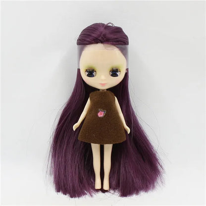 DBS blyth mini doll 10CM BJD normal body doll long hair 10cm toy anime random dress as a gift