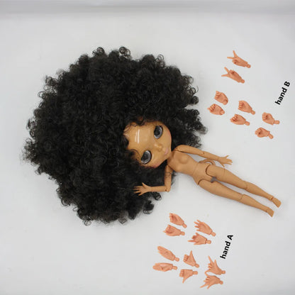 ICY DBS Blyth doll afro hair black hair dark skin joint body 1/6 bjd 30cm toy girls