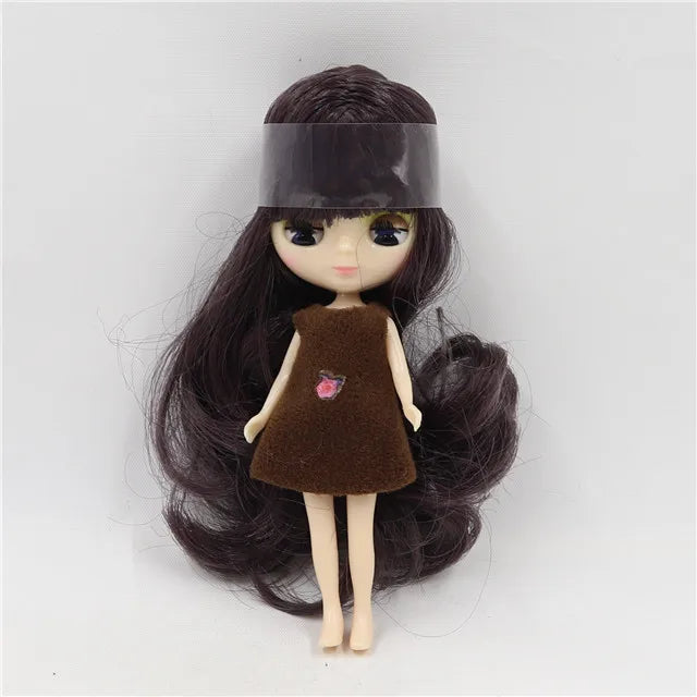 DBS blyth mini doll 10CM BJD normal body doll cute girls gift anime toy random dress