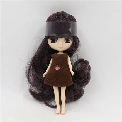 DBS blyth mini doll 10CM BJD normal body doll cute girls gift anime toy random dress