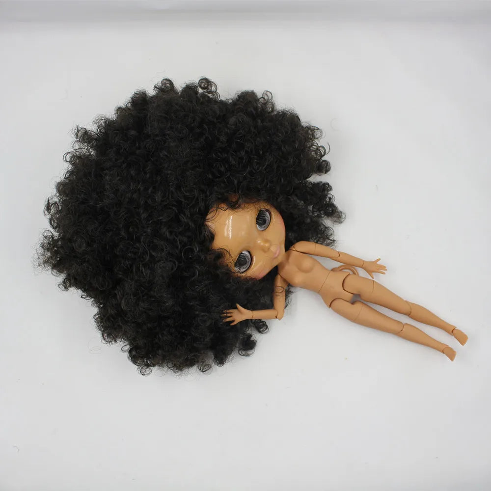 ICY DBS Blyth doll afro hair black hair dark skin joint body 1/6 bjd 30cm toy girls