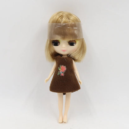 DBS blyth mini doll 10CM BJD normal body doll cute girls gift anime toy random dress