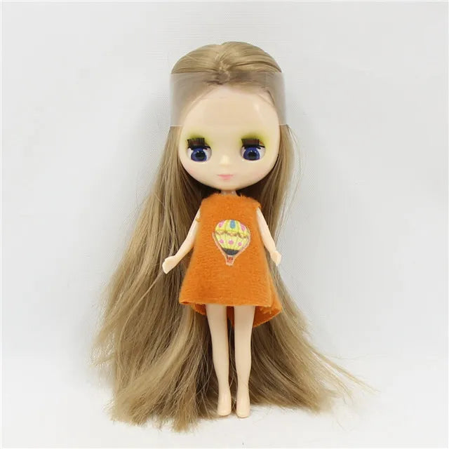 DBS blyth mini doll 10CM BJD normal body doll long hair 10cm toy anime random dress as a gift
