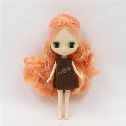 DBS blyth mini doll 10CM BJD normal body doll long hair 10cm toy anime random dress as a gift