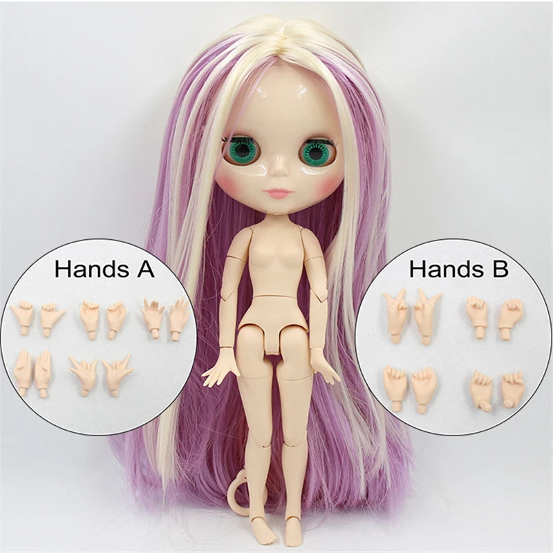 ICY DBS Blyth Doll toy 30cm bjd white skin joint body shiny face random eyes colors