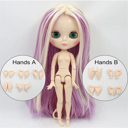 ICY DBS Blyth Doll toy 30cm bjd white skin joint body shiny face random eyes colors