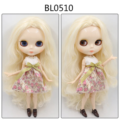 ICY DBS Blyth Doll toy joint body white skin shiny face with clothes and shoes, 30cm 1/6 toy girl gift