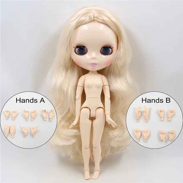 ICY DBS Blyth Doll toy 30cm bjd white skin joint body shiny face random eyes colors