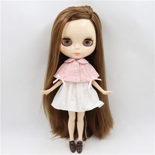ICY DBS Blyth Doll toy joint body white skin shiny face with clothes and shoes, 30cm 1/6 toy girl gift