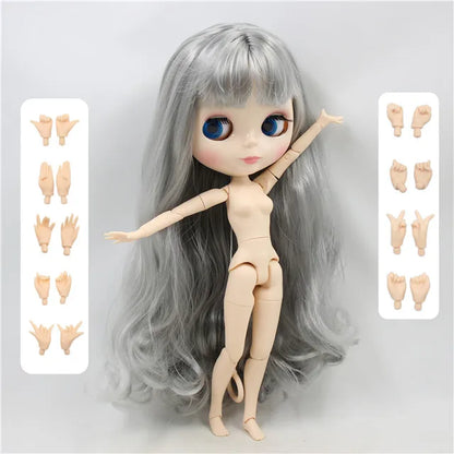 ICY DBS Blyth Doll 1/6 bjd 30cm toy joint body white skin shiny face nude doll
