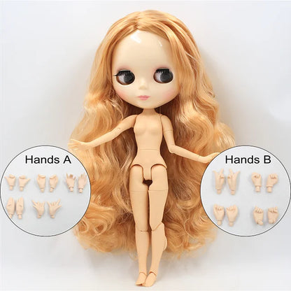 ICY DBS Blyth Doll toy 30cm bjd white skin joint body shiny face random eyes colors
