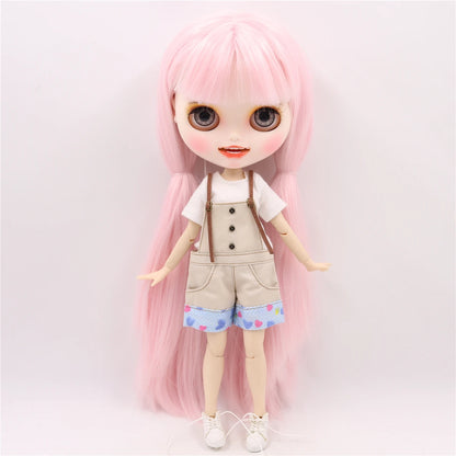 ICY DBS Blyth doll clothes outfits toy for blyth doll icy joint body licca body pink dress white hat