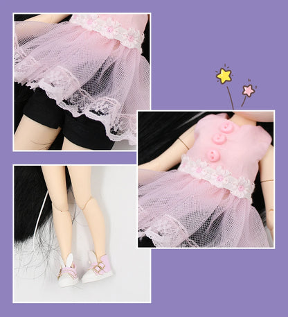 ICY DBS blyth doll 1/6 bjd white skin joint body black hair matte face eyebrows custom doll 30cm toy anime girls gift