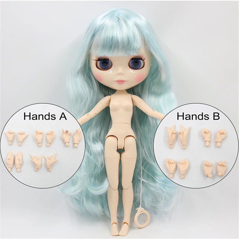 ICY DBS Blyth Doll toy 30cm bjd white skin joint body shiny face random eyes colors