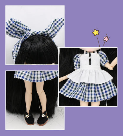 ICY DBS blyth doll 1/6 bjd white skin joint body black hair matte face eyebrows custom doll 30cm toy anime girls gift