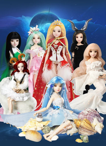 DBS 1/6 BJD toy 30cm constellations doll joint body with outfit shoes stand box toy girls gift anime doll