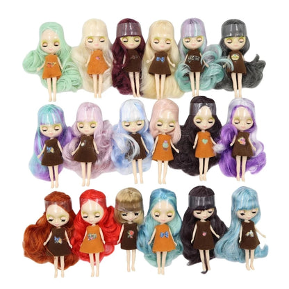 DBS blyth mini doll 10CM BJD normal body doll cute girls gift anime toy random dress