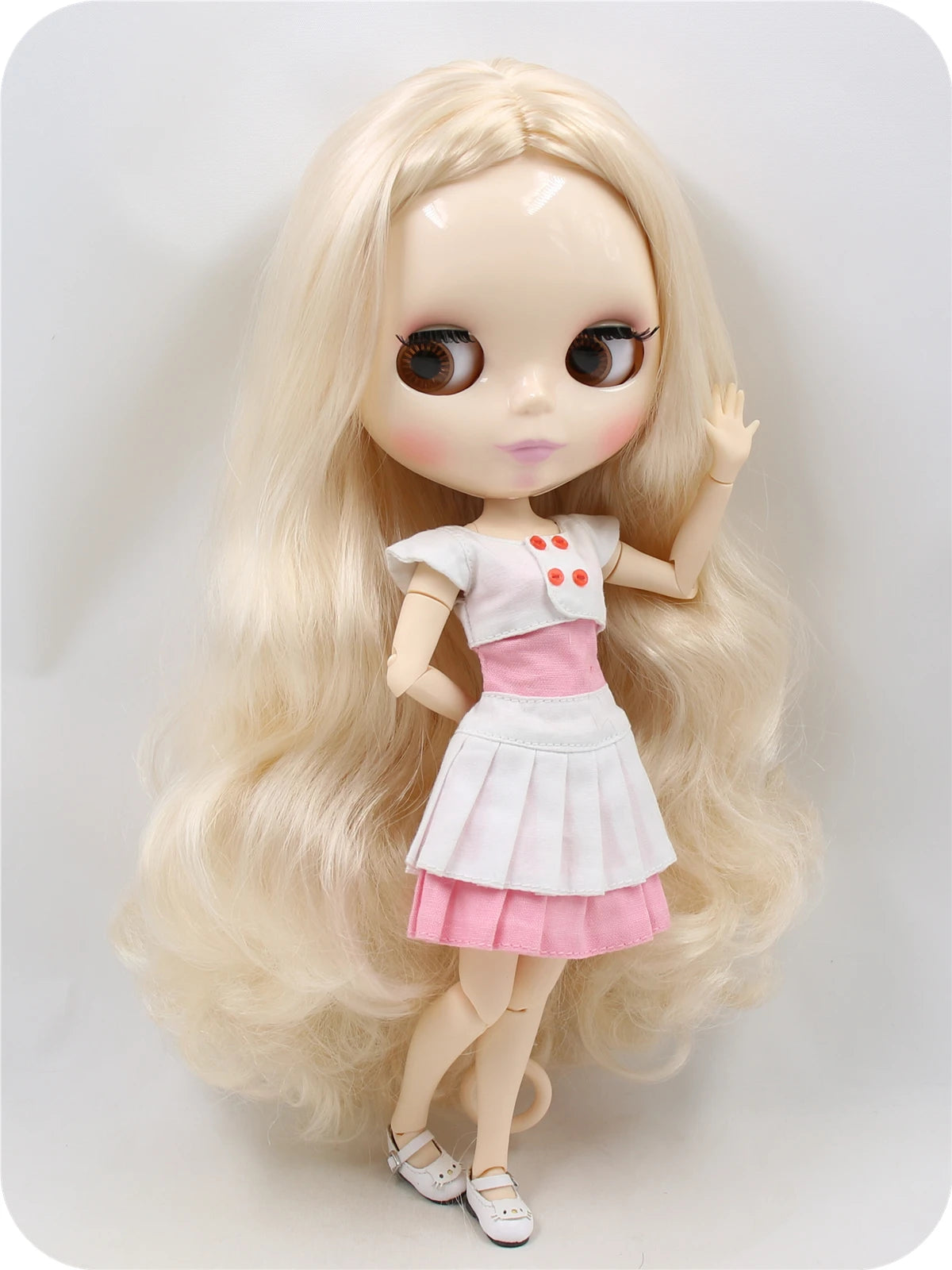 ICY DBS Blyth Doll toy 30cm bjd white skin joint body shiny face random eyes colors