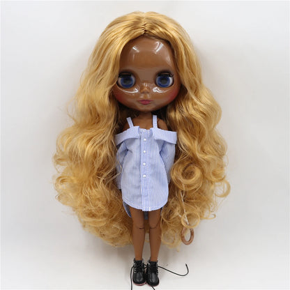 ICY DBS Blyth Doll Toy blyth doll joint body super black skin bjd 30cm doll for DIY custom doll anime girls