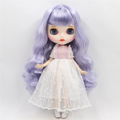 ICY DBS Blyth Doll 1/6 bjd blue mix violet hair joint body matte face 30cm nude doll toy anime girls gift