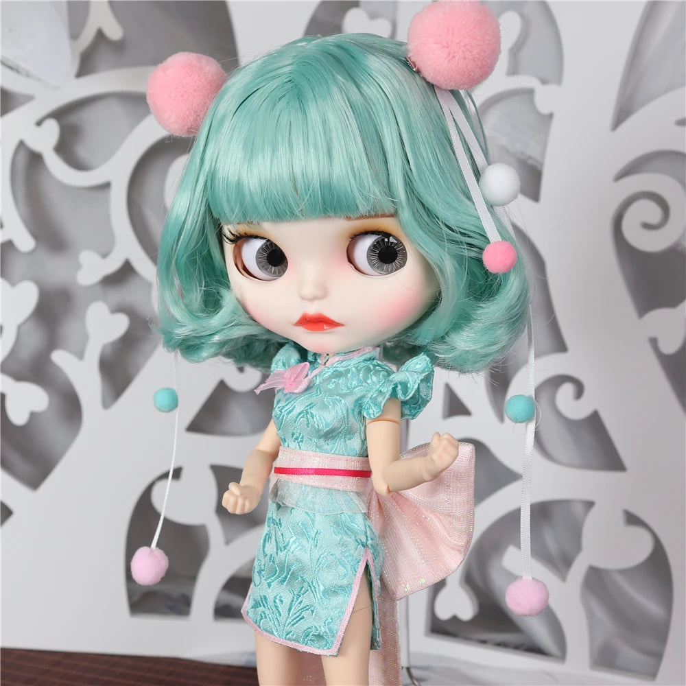 ICY DBS Blyth doll outfits mermaid suit flower dress elegant cheongsam clothes for joint doll toy