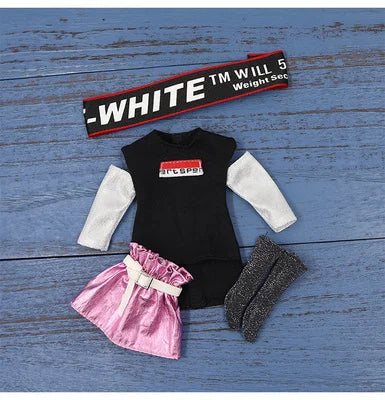 ICY DBS Blyth doll clothes outfits toy for blyth doll icy joint body licca body pink dress white hat