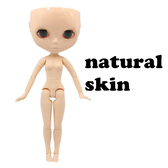 DBS blyth doll joint body bjd toy without makeup shiny face for cutom doll DIY anime girls