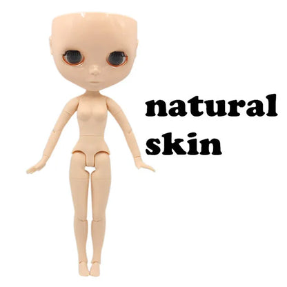 DBS blyth doll joint body bjd toy without makeup shiny face for cutom doll DIY anime girls