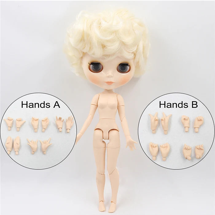 ICY DBS Blyth Doll toy 30cm bjd white skin joint body shiny face random eyes colors