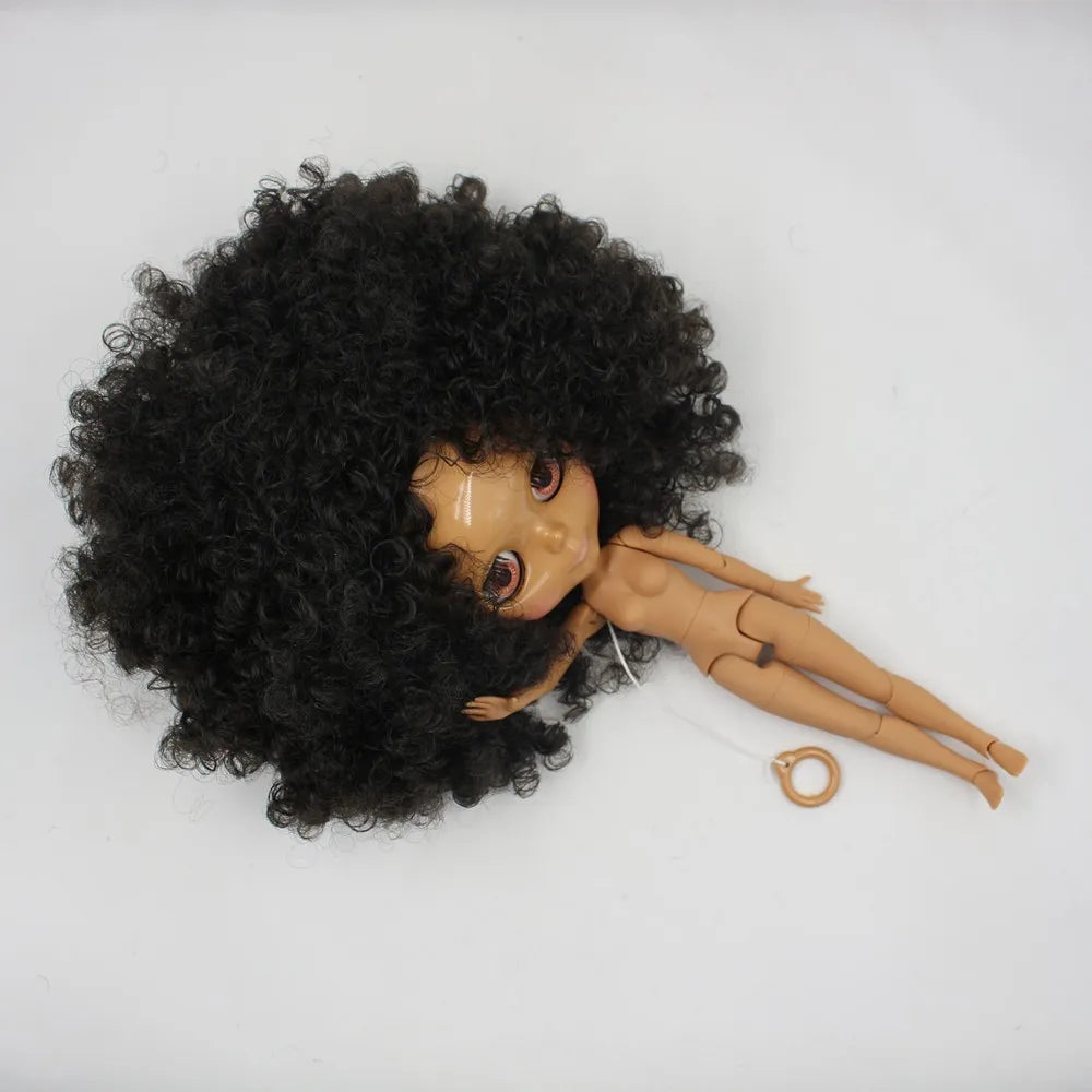 ICY DBS Blyth doll afro hair black hair dark skin joint body 1/6 bjd 30cm toy girls