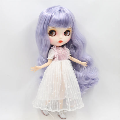 ICY DBS Blyth Doll 1/6 bjd blue mix violet hair joint body matte face 30cm nude doll toy anime girls gift
