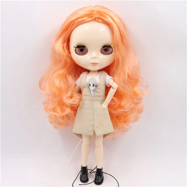 ICY DBS Blyth Doll toy joint body white skin shiny face with clothes and shoes, 30cm 1/6 toy girl gift