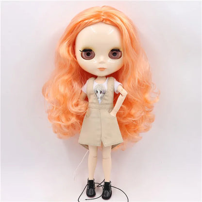 ICY DBS Blyth Doll toy joint body white skin shiny face with clothes and shoes, 30cm 1/6 toy girl gift
