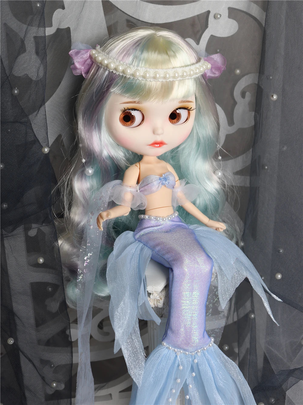 ICY DBS Blyth doll outfits mermaid suit flower dress elegant cheongsam clothes for joint doll toy