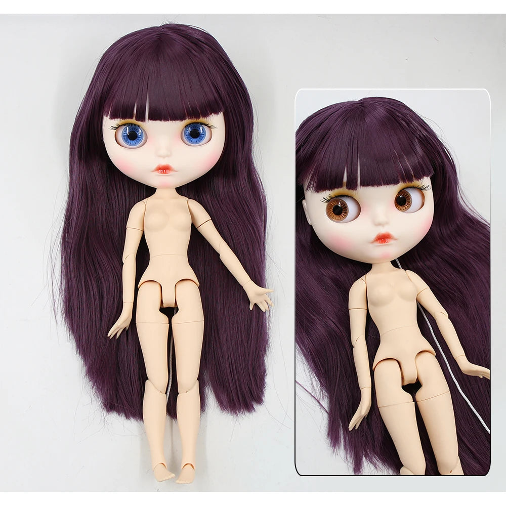 ICY DBS Blyth Doll 1/6 30cm toy bjd joint body matte face nude doll white skin random eyes colors anime girls
