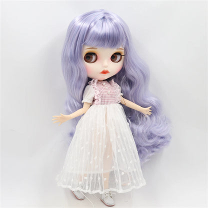 ICY DBS Blyth Doll 1/6 bjd blue mix violet hair joint body matte face 30cm nude doll toy anime girls gift