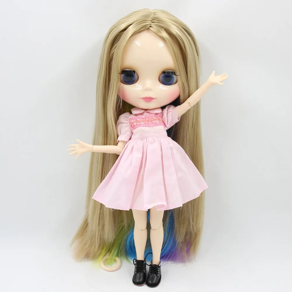 ICY DBS Blyth Doll 1/6 bjd 30cm toy joint body white skin shiny face nude doll