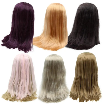 DBS blyth doll icy wig rbl scalp and dome straight hair anime toy purple hair silver hair blonde hair