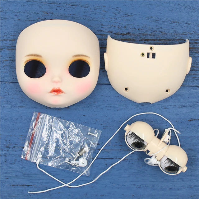 blyth doll customized faceplate DIY matte face lips carves eyebrow handwork hand-painted face