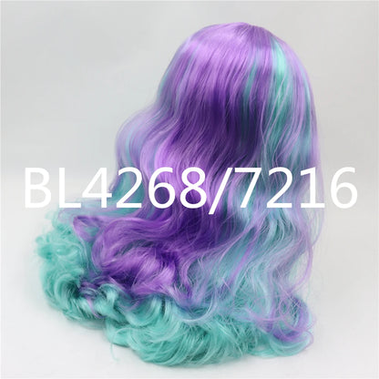 ICY DBS blyth doll rbl scalp and dome wavy hair multi-color wig for custom doll anime toy white skin mix hair